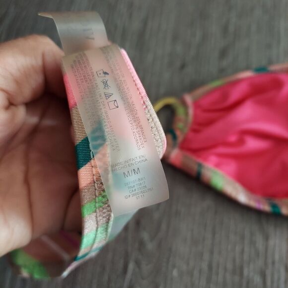 Victoria's Secret Stripe Multi Color Bikini Top Size Medium - Picture 3 of 6